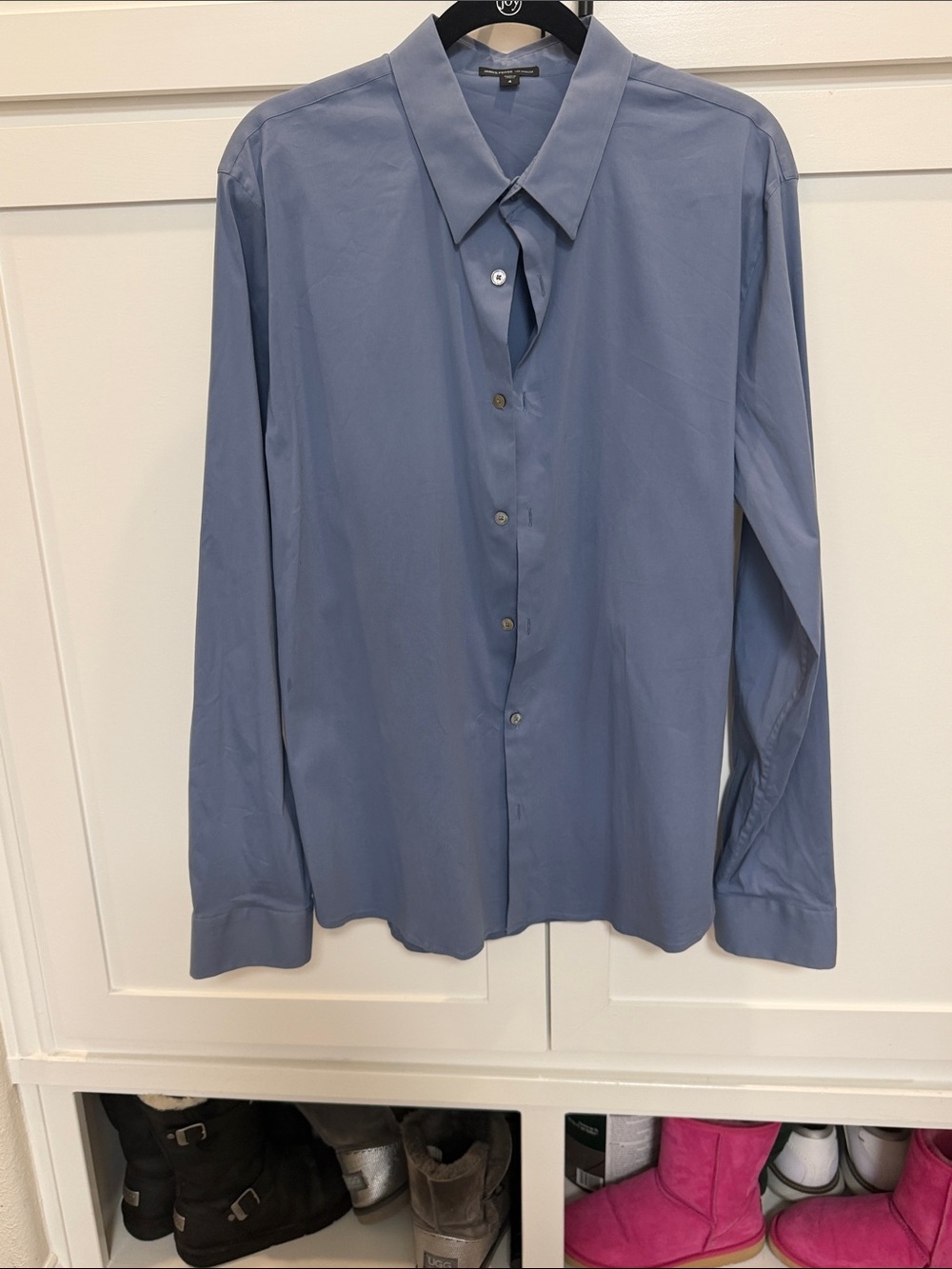 James Perse Slate Blue Long-Sleeve Dress Shirt